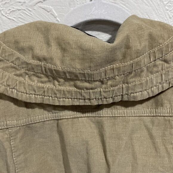 French Cuff Tan Button Up Corduroy Utility Jacket With Belt Size Medium - Picture 7 of 7